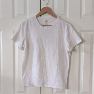 adidas classic women's white tshirt black  logo on back boxy fit L